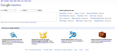 google traduttore nel 2010